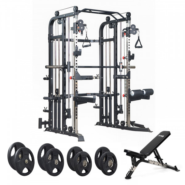 Taurus MS20 + Bench + 75kg Rubber Plates