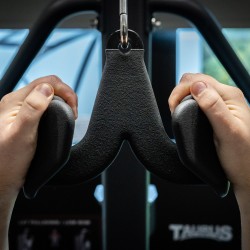 Taurus Mega Grip Row Cable Attachment - in use