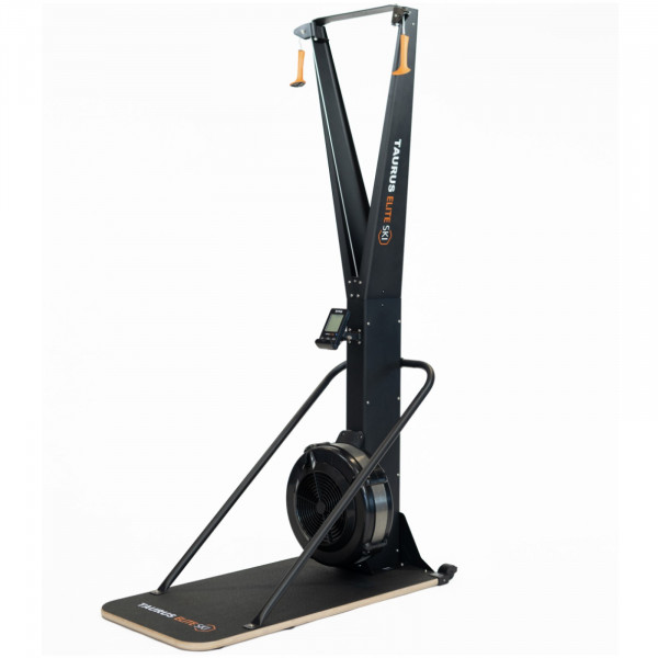 Angled view of the Taurus Elite Ski Trainer with floor stand
