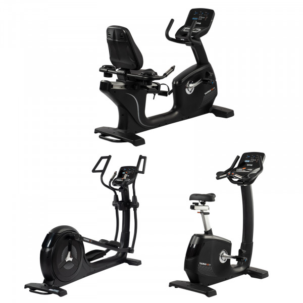 Package of Taurus Light Commercial Cardio including X9.9 Crosstrainer,  RB9.9 Recumbent Bike and UB99 Upright Bike