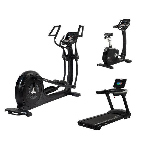 Bundle of Taurus Light Commercial X9.9 Crosstrainer, T9.9 treadmill and UB9.9 Upright Bike 
