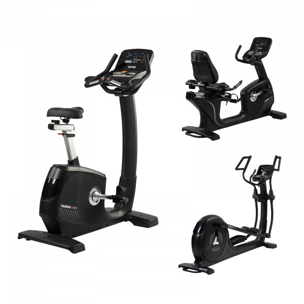 Bundle of Taurus Light Commercial UB9.9 Upright Bike, X9.9 Crosstrainer and RB9.9 Recumbent Bike

