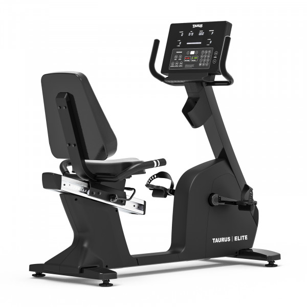 Back-right view of the Taurus Elite Recumbent Bike
