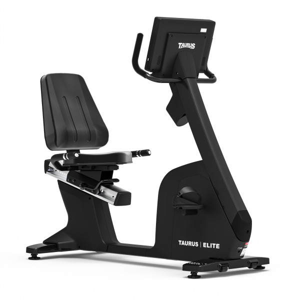 Front-left view of the Taurus Elite Recumbent Bike