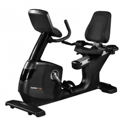 Perspective view from the left of the Taurus RB10.5 Pro Recumbent Bike.
