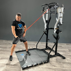 Image of a model using the Taurus Flexicon Resistance Trainer to train their upper body