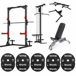 Bundle including Taurus MS3 Red + Attachments + 150kg Bumper Set + Bench