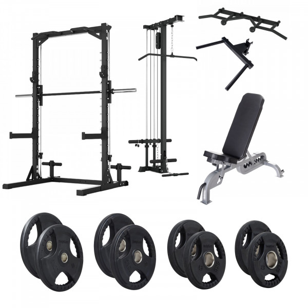Taurus MS3 Black + Attachments + Bench + 75kg Rubber Plates