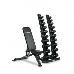 Taurus 10 Pair Hex Dumbbell Set with Storage & Bench