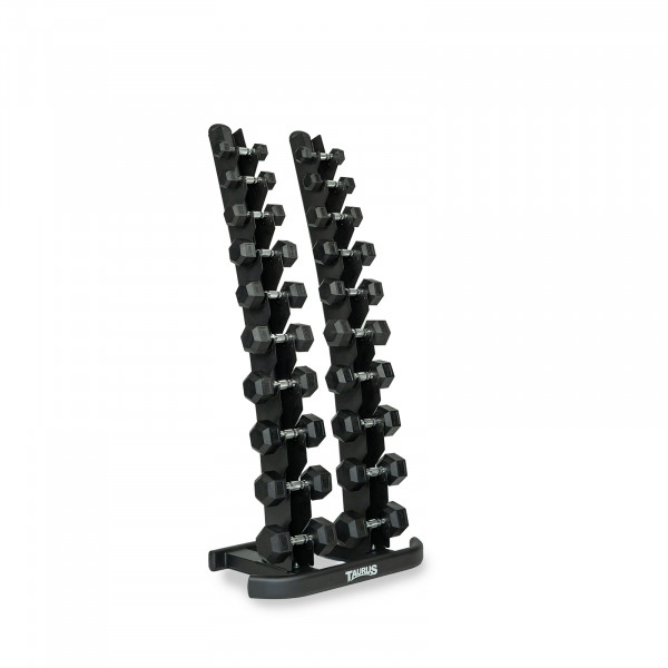 Taurus 10 Pair Hex Dumbbell Set with Storage