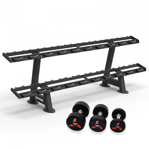 Taurus TPU Dumbbell with 2-Tier Storage Rack