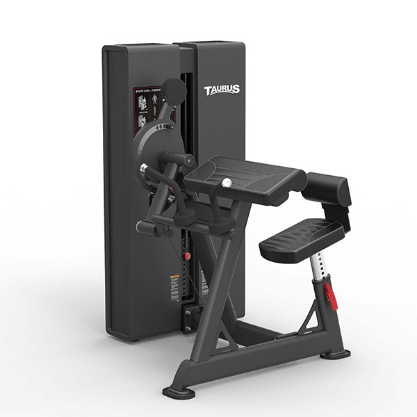 Angled picture of the Taurus Pro Bicep Curl & Tricep machine