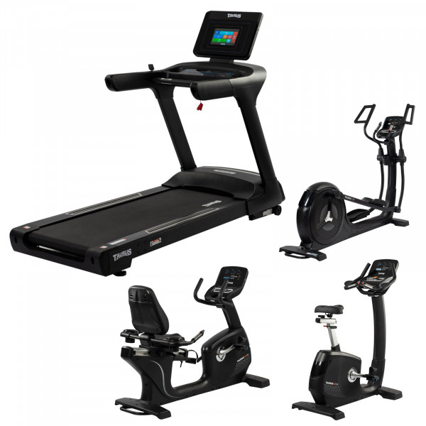 Bundle of Taurus Light Commercial T9.9 treadmill, X9.9 Crosstrainer,  RB9.9 Recumbent Bike and UB99 Upright Bike