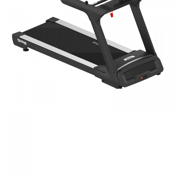 Close-up of the Taurus T9.9 Treadmill running deck and motor housing
