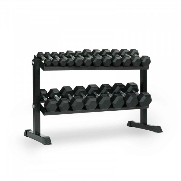Taurus Hex Dumbbell Set with 2 Tier Storage Rack Shop Now Fitshop