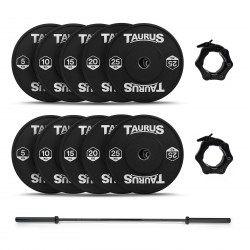 Taurus Black Bumper Olympic Weight Set with Bar - 100kg / 150kg