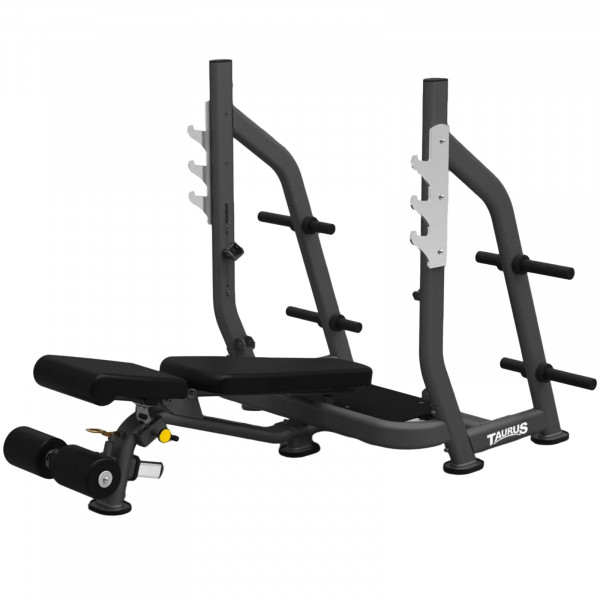 Decline view of the Taurus Elite Olympic Adjustable FID Bench.