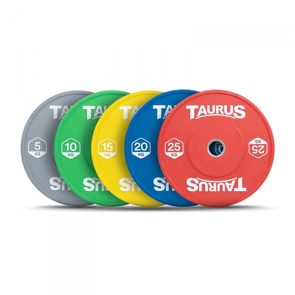 Entire set of Taurus Coloured Olympic Rubber Bumper Weight Plates