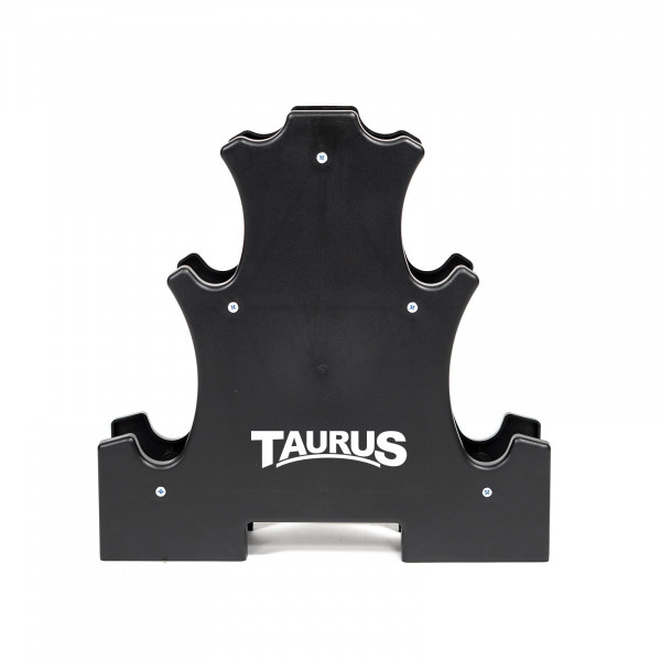 Product image of the Taurus Studio 3-Pair Dumbbell Rack - Front angle and unracked