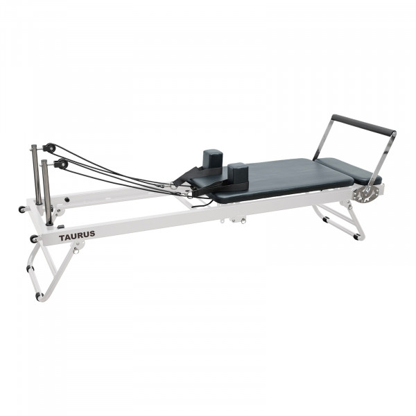 Front right angled view of the Taurus Compact Pilates Reformer
