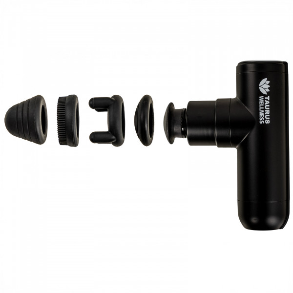 Product image Taurus Wellness Mini Massage Gun - Black with attachments