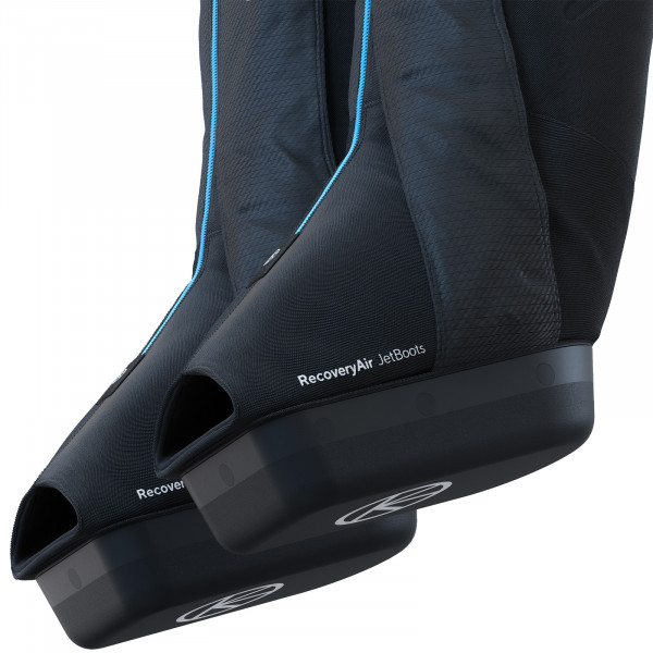 Close-up of Therabody RecoveryAir JetBoots toe section.
