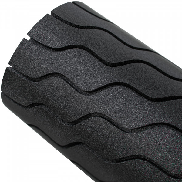 Close-up of the wave-textured design of the Theragun Wave Roller.