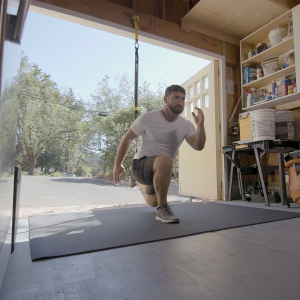 Secure TRX X-Mount for home workouts.