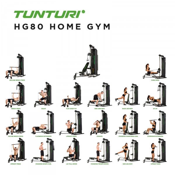 The Tunturi HG80 Home Gym provides diverse exercise options.
