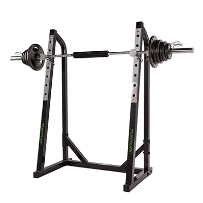 Tunturi WT40 Squat Rack - with a barbell and weight plates