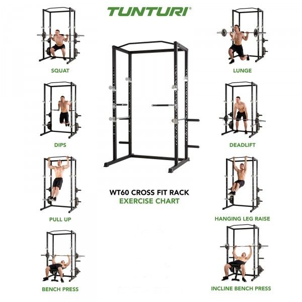 Tunturi WT60 Cross Fit Rack - exercise chart