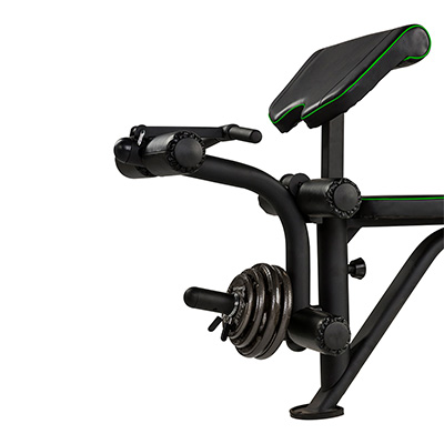 Side view of the Tunturi SM60 Half Smith Machine leg developer with weight plates