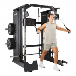Image of a model using the Tunturi Platinum Full Smith/Functional Trainer for cable flies