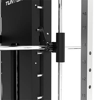 Close-up image of the Tunturi Platinum Full Smith/Functional Trainer Smith track