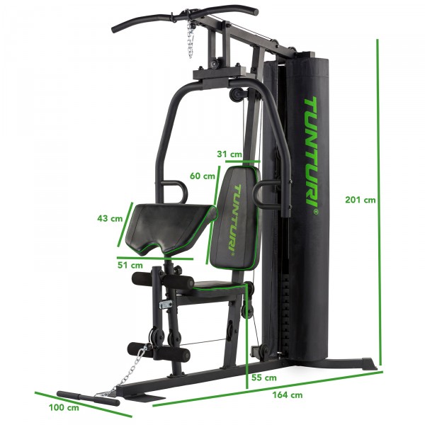Tunturi HG20 Multi Gym - dimensions display