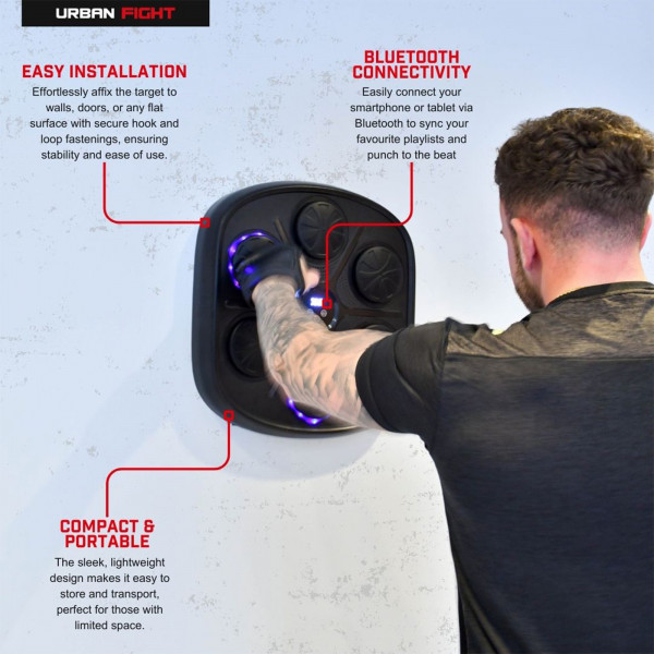 Urban Fight boxing machine with easy installation and Bluetooth