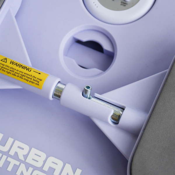 Close-up of the removable handle connection on the Urban Fitness Multifunctional Pilates Reformer Board