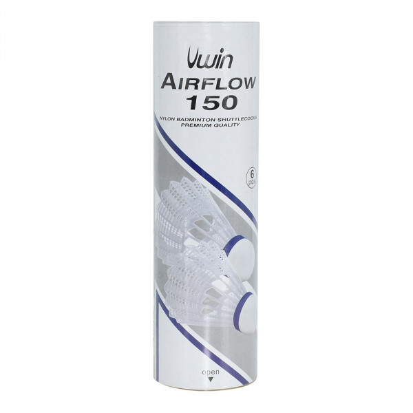 Front view of the Uwin Airflow 150 Badminton Shuttlecocks (Tube of 6)