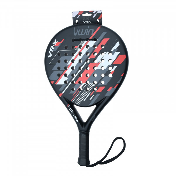 Uwin VR-X Padel Racket in packaging in the Red / White / Grey colour combination