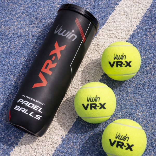 Top view of the Uwin VR-X Padel Balls with tube of 3