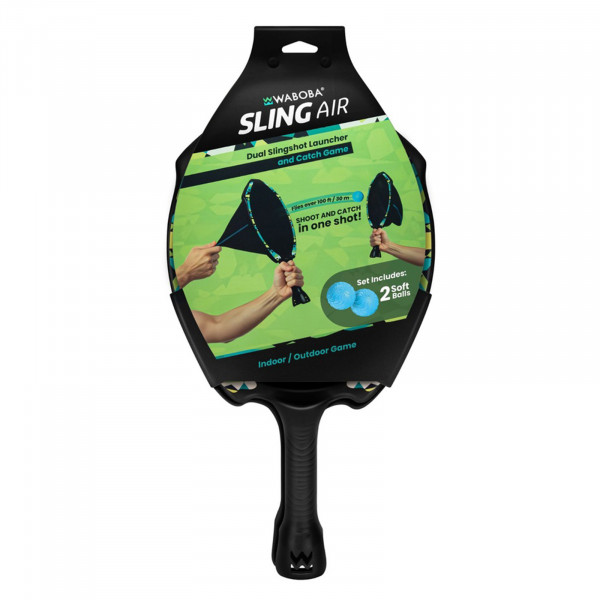 Waboba Slingair retail packaging showing product and features