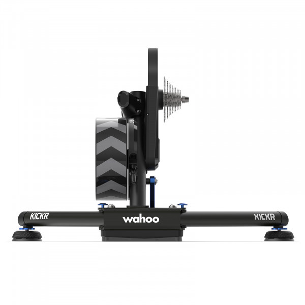 Front view of the Wahoo KICKR V6 Smart Trainer with 11-Speed Cassette