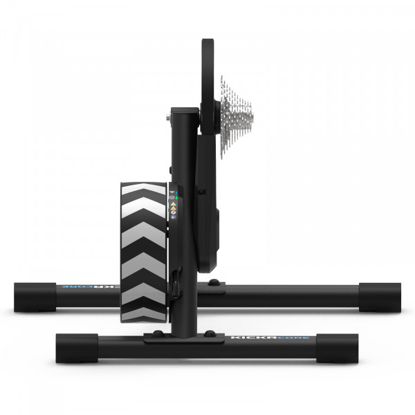 Side view of the Wahoo KICKR CORE 2 trainer with cassette