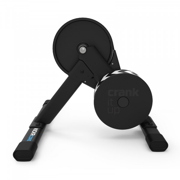 Rear view of the Wahoo KICKR CORE 2 with Zwift Cog and Click