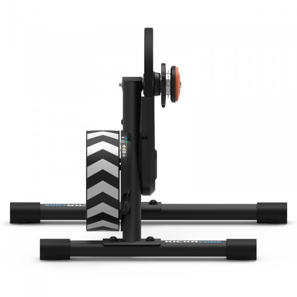 Side view of the Wahoo KICKR CORE 2 with Zwift Cog and Click