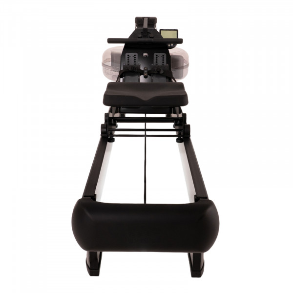 Rear view of the WaterRower M1 HiRise Rowing Machine in black
