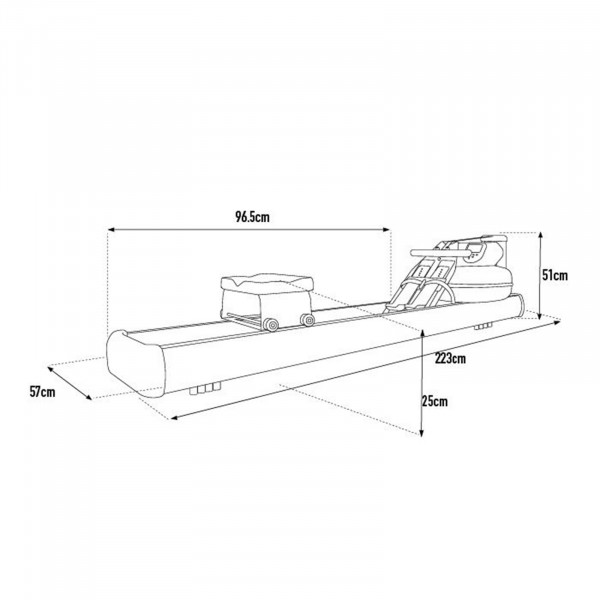 Dimensions of the WaterRower M1 LoRise Rowing Machine