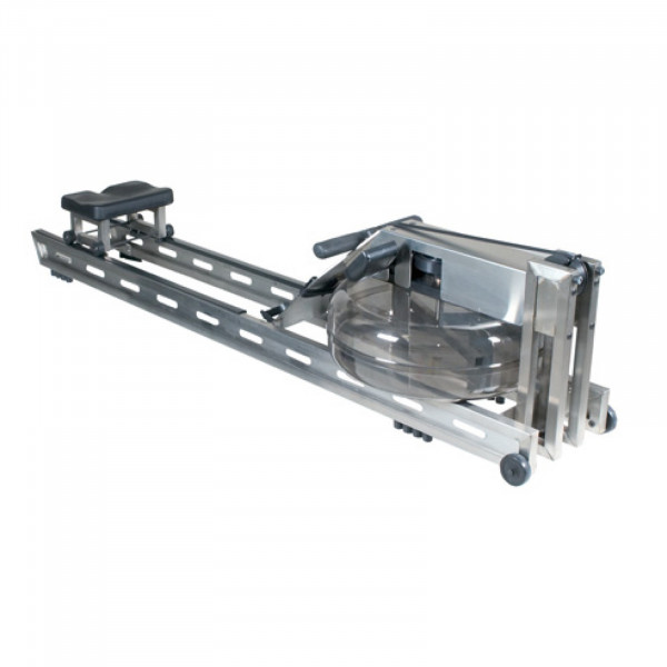 Top-angled view of the WaterRower S1 LoRise Rowing Machine from the back