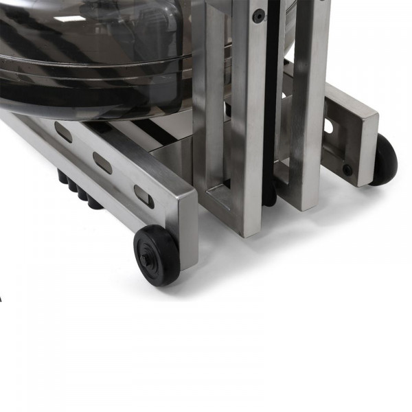 Close-up of transport wheels on the WaterRower S1 LoRise Rowing Machine