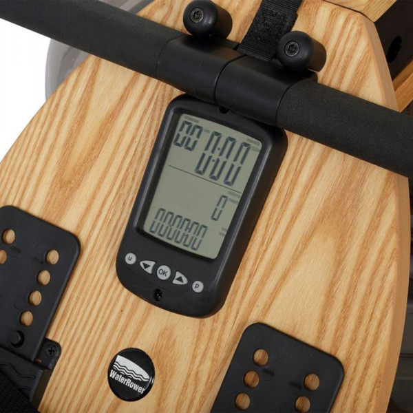Close-up of the LCD monitor on the WaterRower A1 Series Rowing Machine